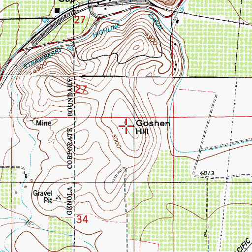 Topographic Map of Goshen Hill, UT