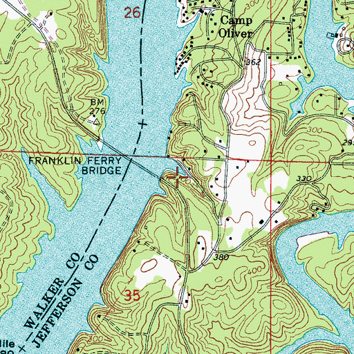 Topographic Map of Driftwood, AL