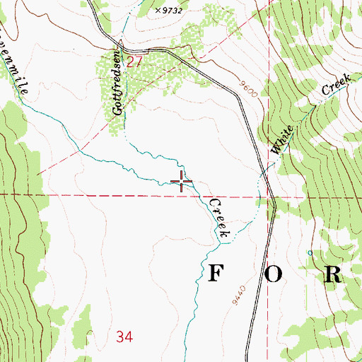 Topographic Map of Gottfredsen Creek, UT