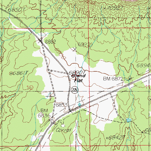 Topographic Map of Grand Flat, UT