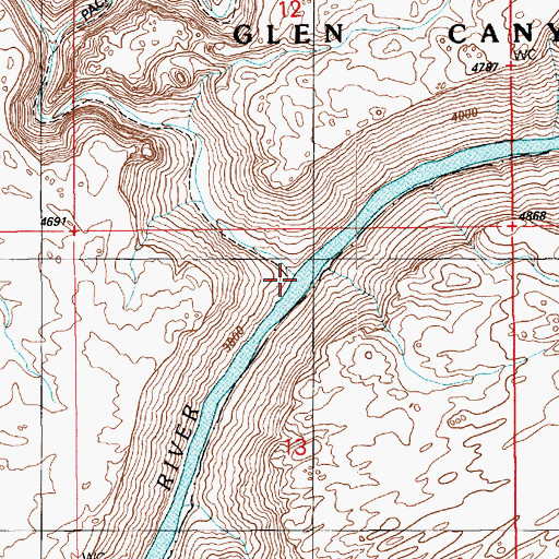 Topographic Map of Grand Gulch, UT