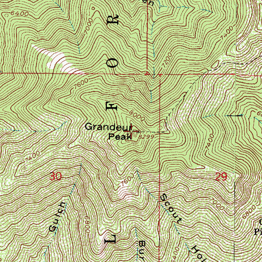 Topographic Map of Grandeur Peak, UT