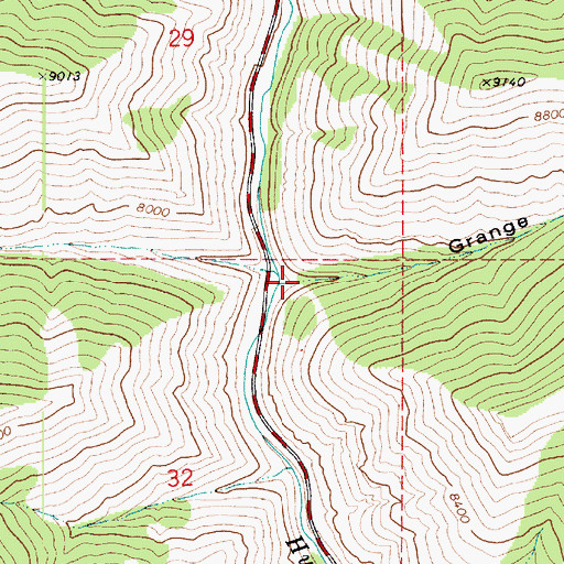 Topographic Map of Grange Hole, UT