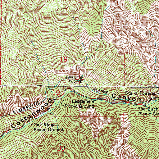 Topographic Map of Granite Flume, UT