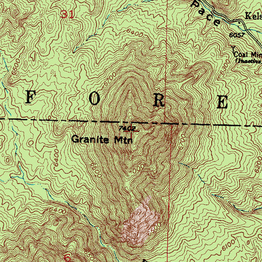 Topographic Map of Granite Mountain, UT