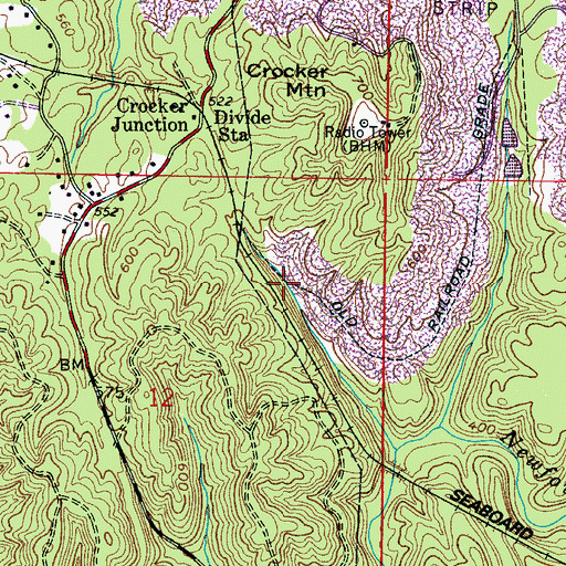 Topographic Map of Durant Mines, AL
