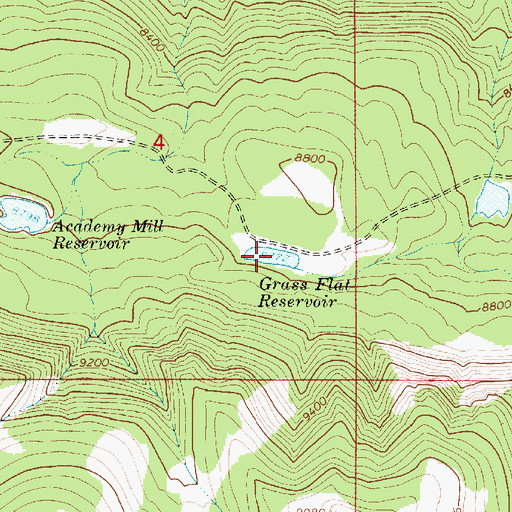 Topographic Map of Grass Flat Reservoir, UT