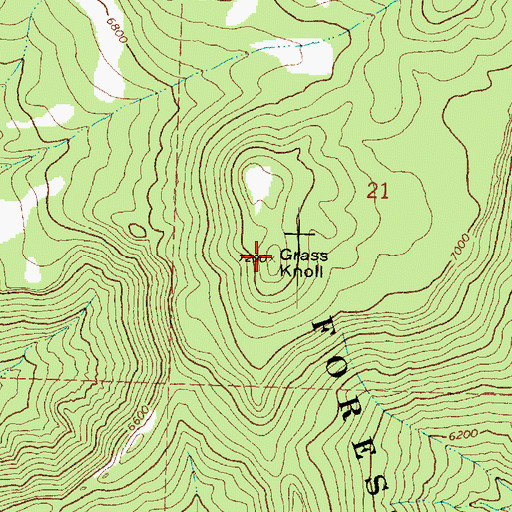 Topographic Map of Grass Knoll, UT