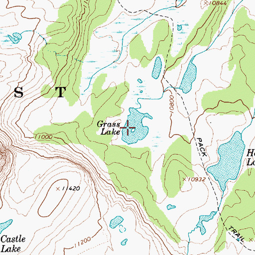 Topographic Map of Grass Lake, UT