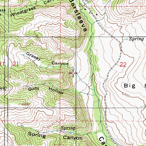 Topographic Map of Grassy Canyon, UT