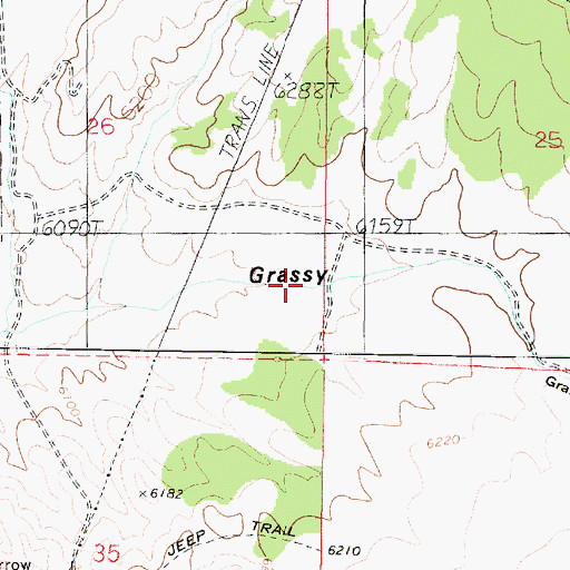Topographic Map of Grassy Canyon, UT