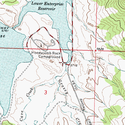 Topographic Map of Grassy Creek, UT
