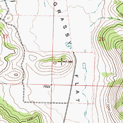Topographic Map of Grassy Flat, UT