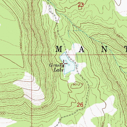 Topographic Map of Grassy Lake, UT