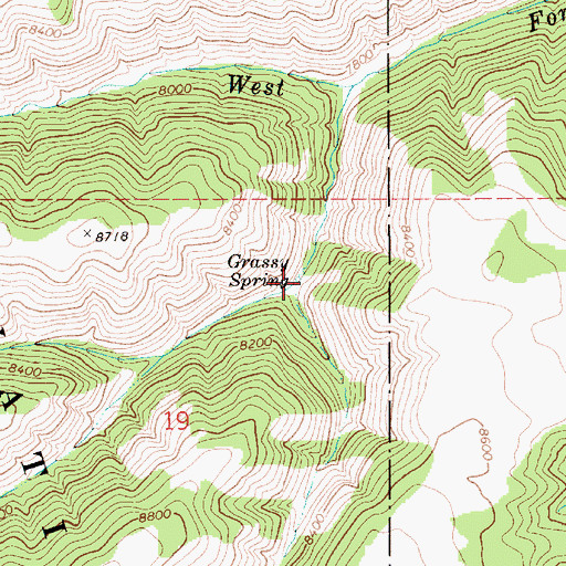 Topographic Map of Grassy Spring, UT