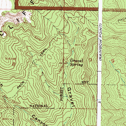 Topographic Map of Gravel Spring, UT