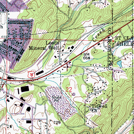 Topographic Map of East Grove Baptist Church, AL