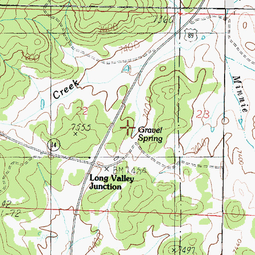 Topographic Map of Gravel Spring, UT