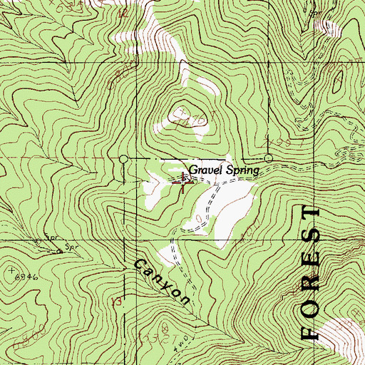 Topographic Map of Gravel Spring, UT