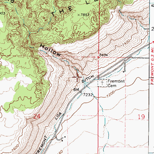 Topographic Map of Graveyard Hollow, UT