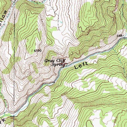 Topographic Map of Gray Cliff Spring, UT
