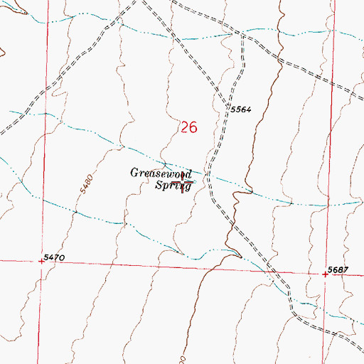 Topographic Map of Greasewood Spring, UT