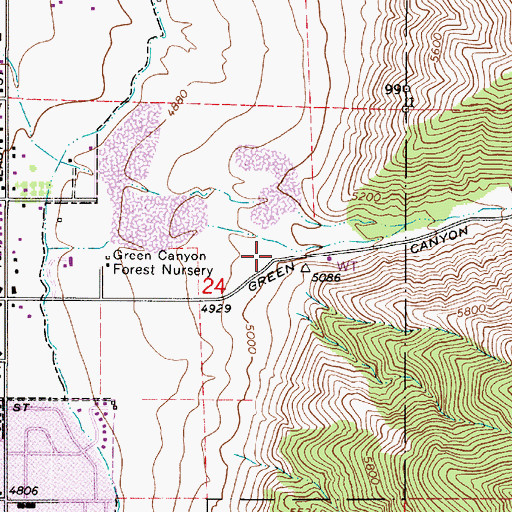 Topographic Map of Green Canyon, UT