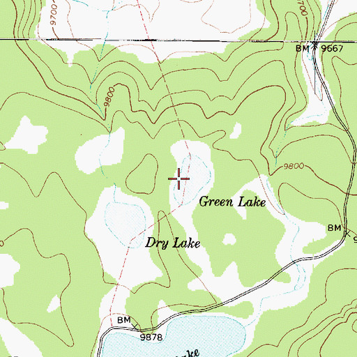 Topographic Map of Green Lake, UT