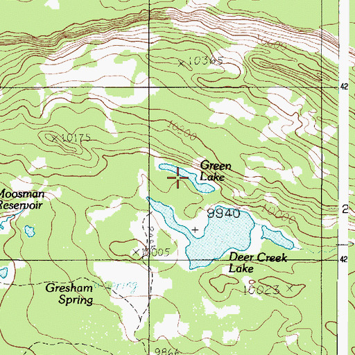 Topographic Map of Green Lake, UT