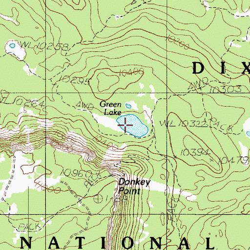 Topographic Map of Green Lake, UT