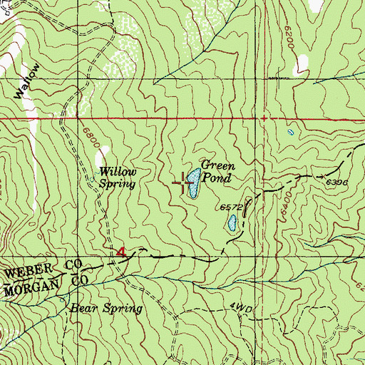 Topographic Map of Green Pond, UT