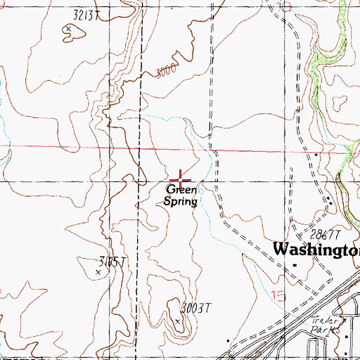 Topographic Map of Green Spring, UT