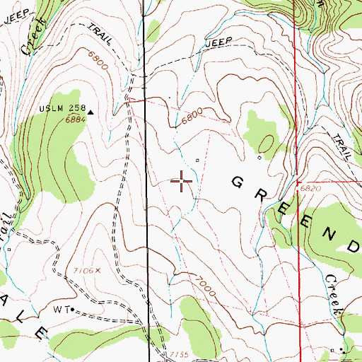 Topographic Map of Greendale, UT