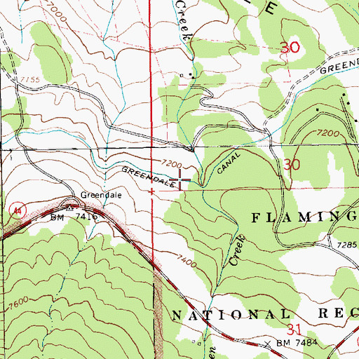 Topographic Map of Greendale Canal, UT