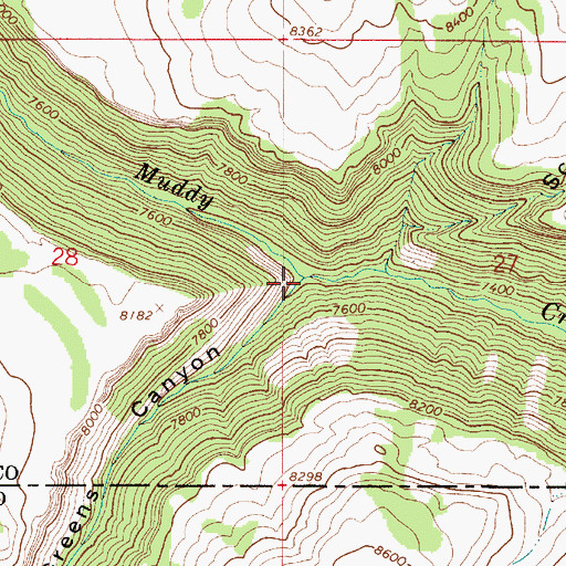 Topographic Map of Greens Canyon, UT