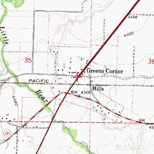Topographic Map of Greens Corner, UT