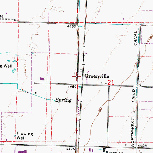 Topographic Map of Greenville, UT