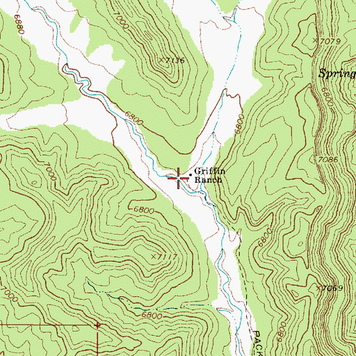 Topographic Map of Griffin Ranch, UT