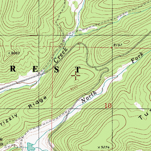 Topographic Map of Grizzly Ridges, UT