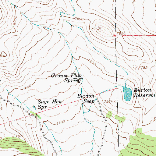 Topographic Map of Grouse Flat Spring, UT
