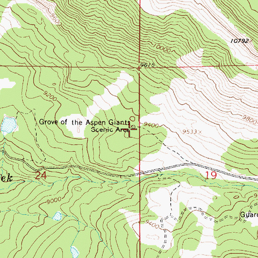 Topographic Map of Grove of the Aspen Giants Scenic Area, UT