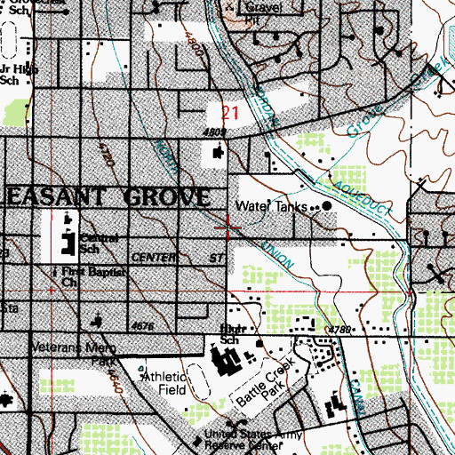 Topographic Map of Grove Creek, UT