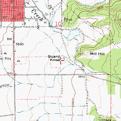 Topographic Map of Guard Knoll, UT