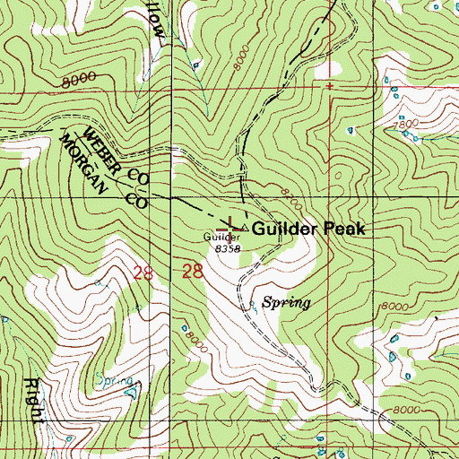 Topographic Map of Guilder Peak, UT