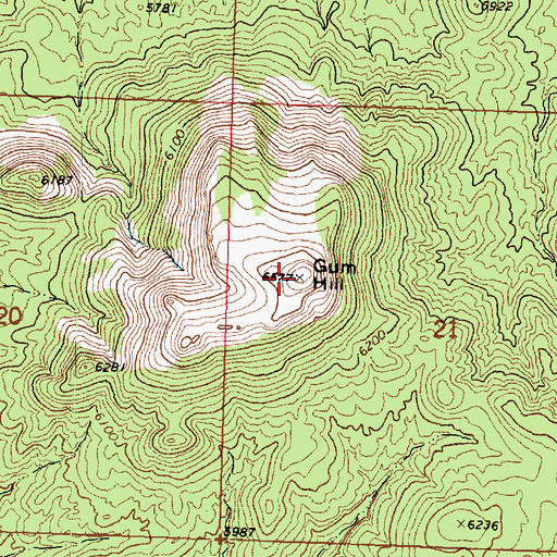 Topographic Map of Gum Hill, UT