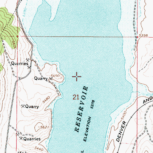 Topographic Map of Gunnison Reservoir, UT
