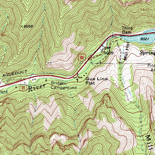 Topographic Map of Gus Lind Flat, UT