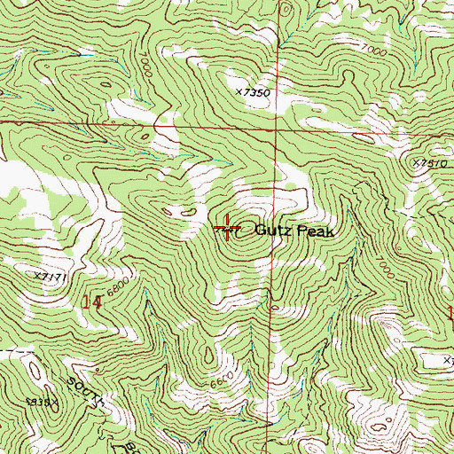 Topographic Map of Gutz Peak, UT