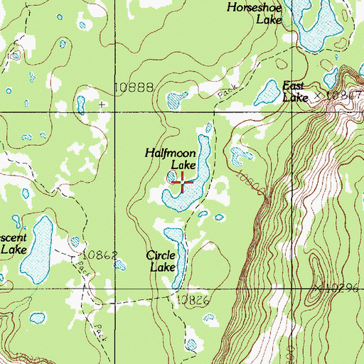Topographic Map of Halfmoon Lake, UT