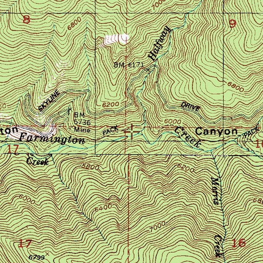 Topographic Map of Halfway Creek, UT